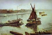 James Abbott Mcneill Whistler Old Battersea Beach painting